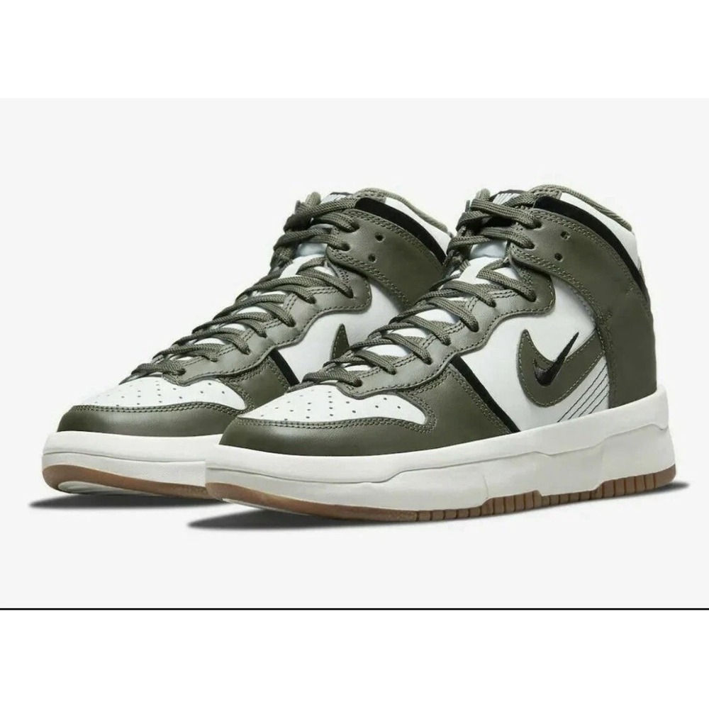 Nike Dunk High Up Womens Size 10 Basketball Shoes White/Black/Khaki DH3718-103 - Picture 2 of 6